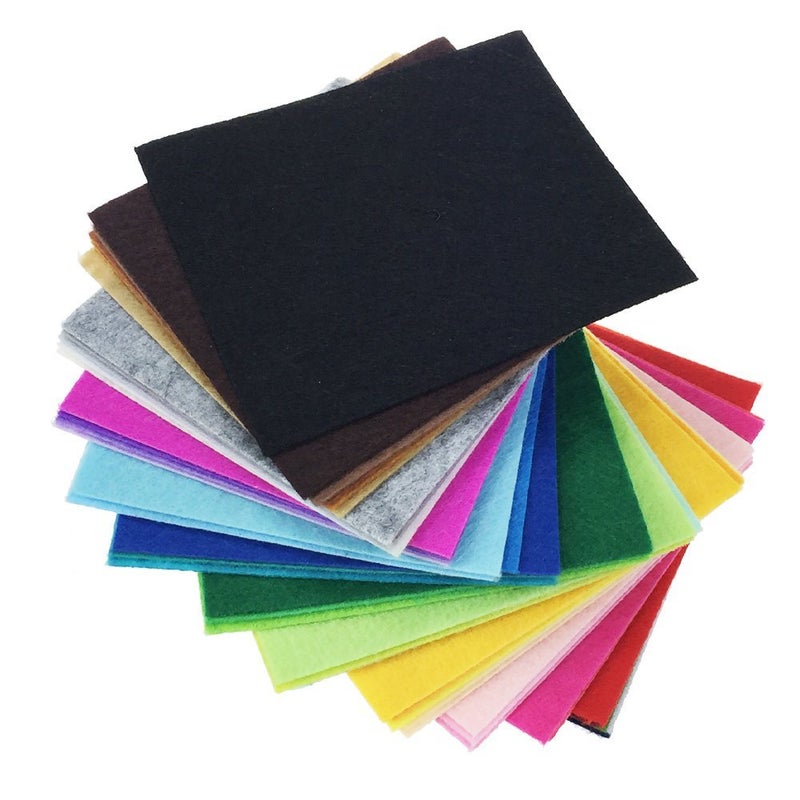 flic-flac 42pcs Felt Fabric Sheet 4"x4" Assorted Color DIY Craft Squares Nonwoven 1mm Thick - Image 3